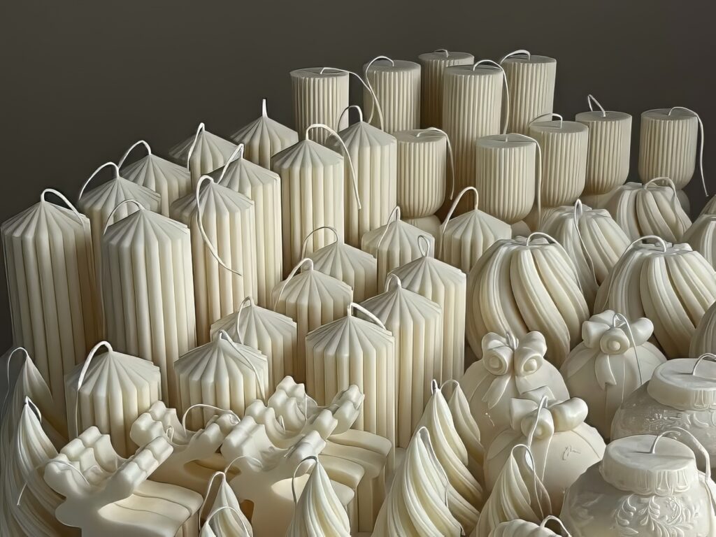 set of sculptrue candles